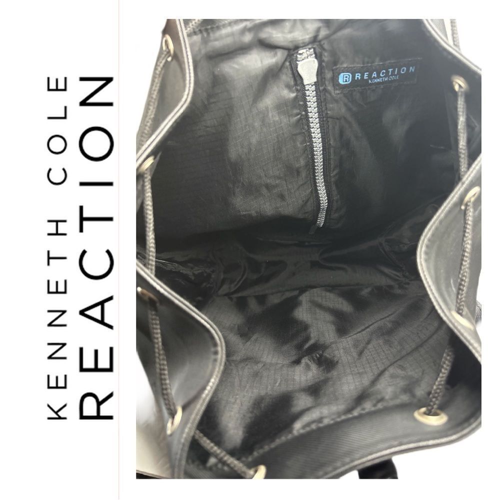 Kenneth Cole Reaction Black Drawstring Backpack‎ - Picture 3 of 3